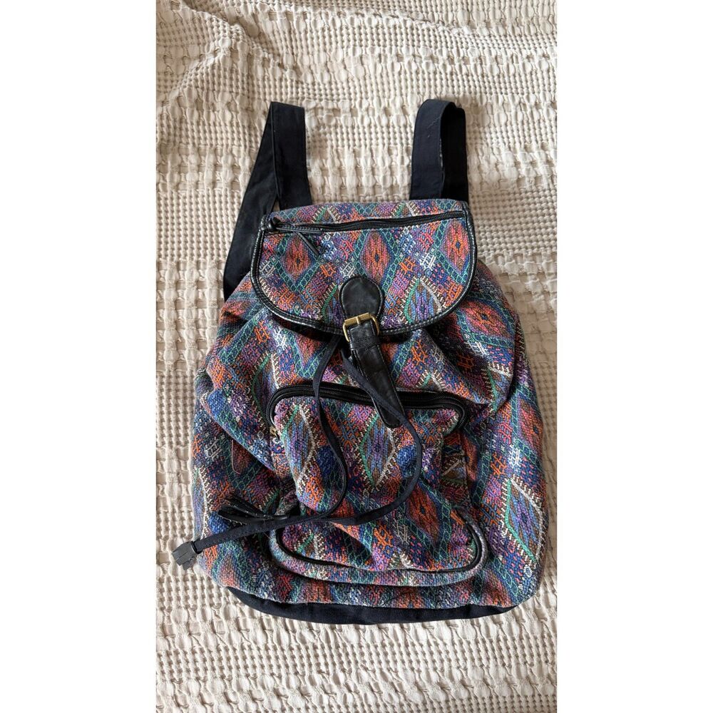 Mossimo Supply Co Woven Tapestry Geometric Boho Backpack Multicolor